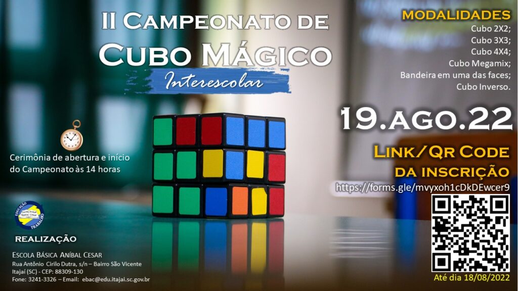 Escola Básica Aníbal César vai realizar 2º Campeonato Interescolar de Cubo Mágico